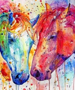 Colorful Horses paint by numbers