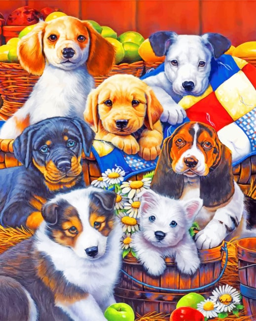 Dogs Family Paint by numbers