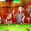 Dogs Playing Pool While Smoking paint by numbers