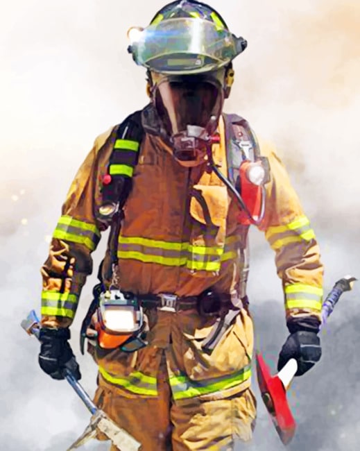 Firefighter Man Paint By Numbers