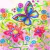 Flowers And Butterflies paint by numbers