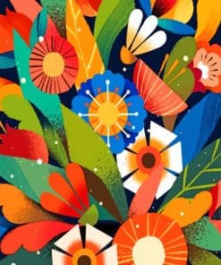 Illustration Spring Flowers Paint By Numbers