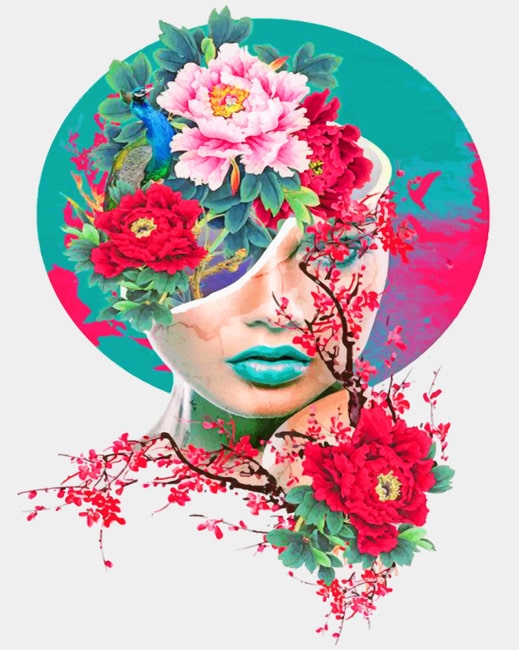 Floral Woman Head Paint By Numbers