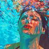Girl Underwater paint by numbers