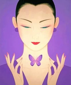 Japanese Woman And Butterfly Paint By Numbers