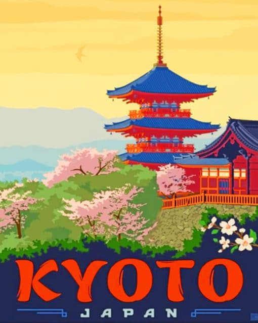 Kyoto Japan Cities Paint By Numbers Numeral Paint Kit