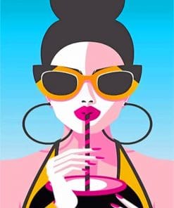 Illustration Lady Paint By Numbers