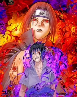 Naruto Blazing Sasuke Itachi Animes Paint By Numbers - Numeral Paint Kit