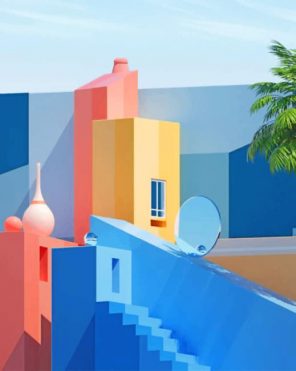 Pastel Architecture paint by numbers
