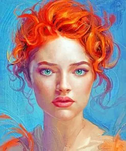 Red Head Lady Paint By Numbers