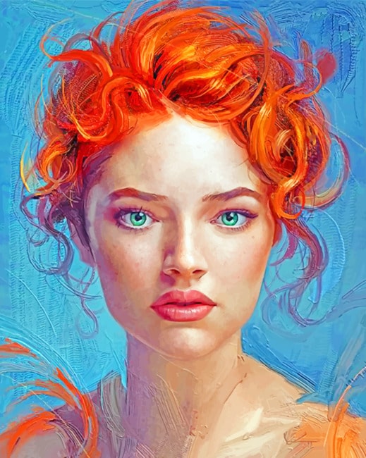 Red Head Lady Paint By Numbers