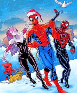 Spider Man In Winter paint by number