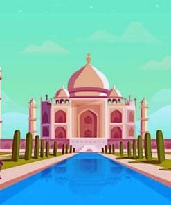 Illustration Taj Mahal Paint By Numbers