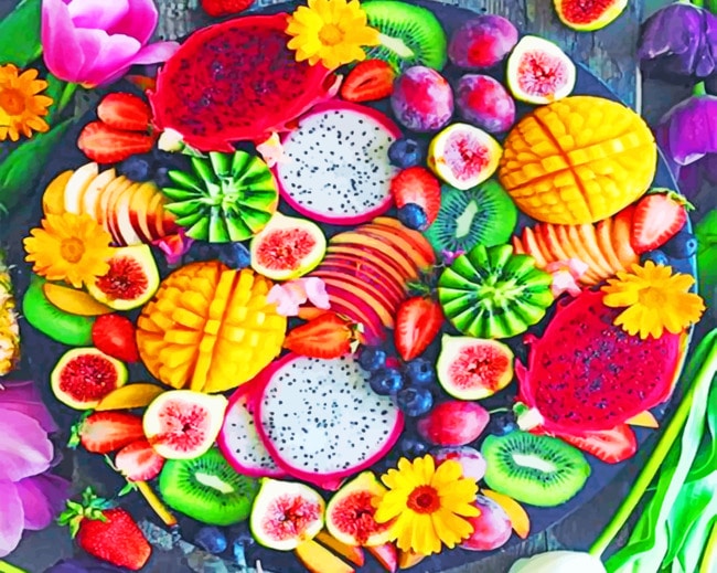 Exotic Fresh Fruits Paint By Numbers