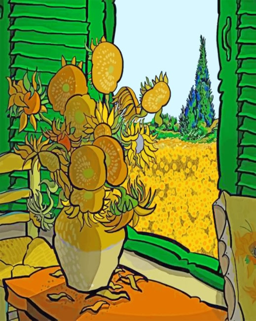 Sunflowers Vase Paint By Numbers