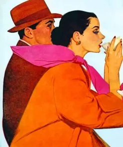 Couple Drinking Coffee Paint By Numbers