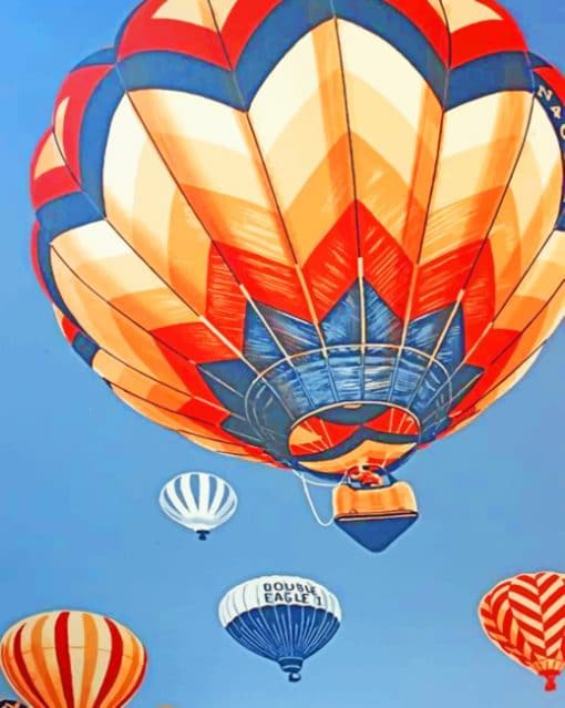 Vintage Hot Air Balloon Paint By Numbers Numeral Paint Kit
