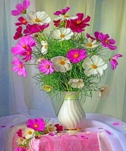 Pink And White Flowers Paint By Numbers