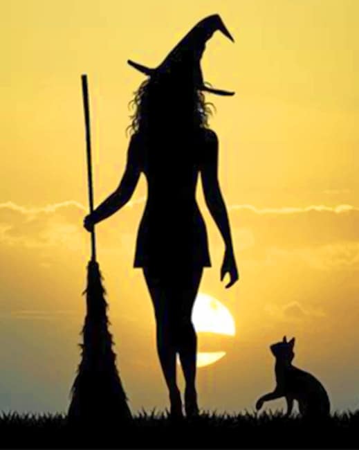 Witch Silhouette Paint By Numbers