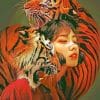Chinese Woman And Tigers Paint By Numbers