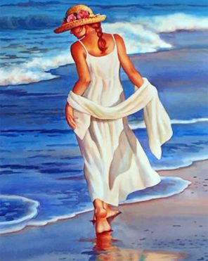 Lady On The Beach Paint by numbers
