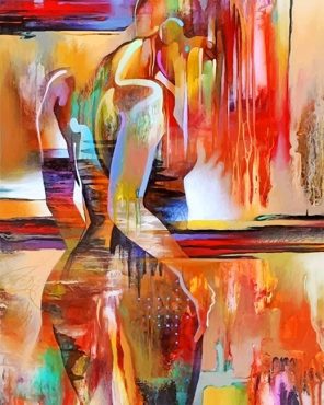 Abstract Woman Body paint by numbers