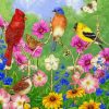 Birds On Flowers paint by numbers