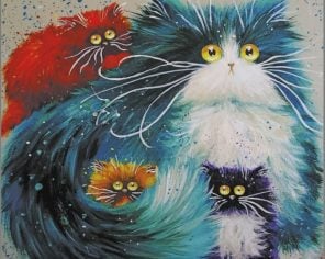 Cartoon Cats Art paint by numbers