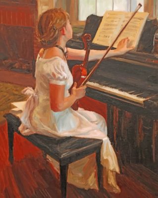 Classic Violinist Girl paint by number