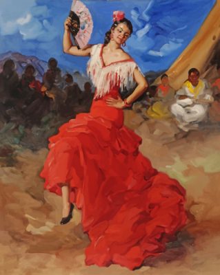 Flamenco Dancer paint by number