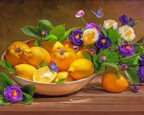 Lemons and Flowers paint by number