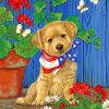 Puppy In Garden paint by number
