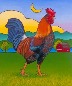 ZMHZMY Paint by Numbers for Kids Ages 8-12 Girls Animal Chicken  Rooster,Farm Landscape Painting by Number for Adults DIY Digital Painting  for