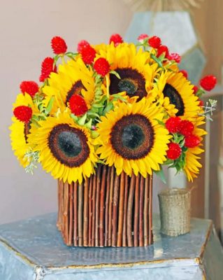 Sunflowers bouquet paint by numbers