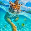 Tiger In Water paint by number