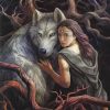 Woman and Wolf paint by number