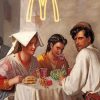 Antique People Eating McDonald's paint by numbers