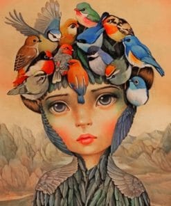 Birds On Head Paint By Numbers