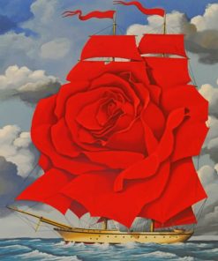 Red Rose Ship Paint By Numbers