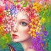 Colorful Floral Woman Paint by numbers