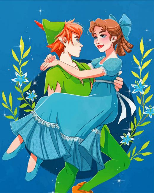 Peter Pan And Wendy Disney - Paint By Number - Paint by Numbers