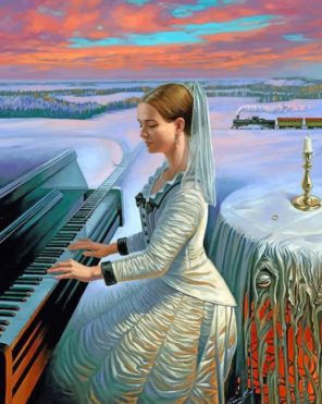 Woman Playing Piano paint by numbers