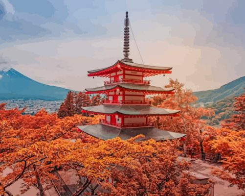 Arakurayama Sengen Park paint by number