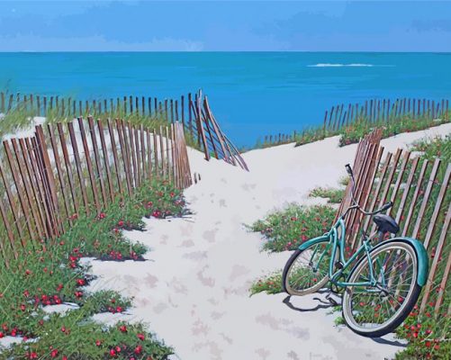 Bike In Beach Sand paint by numbers