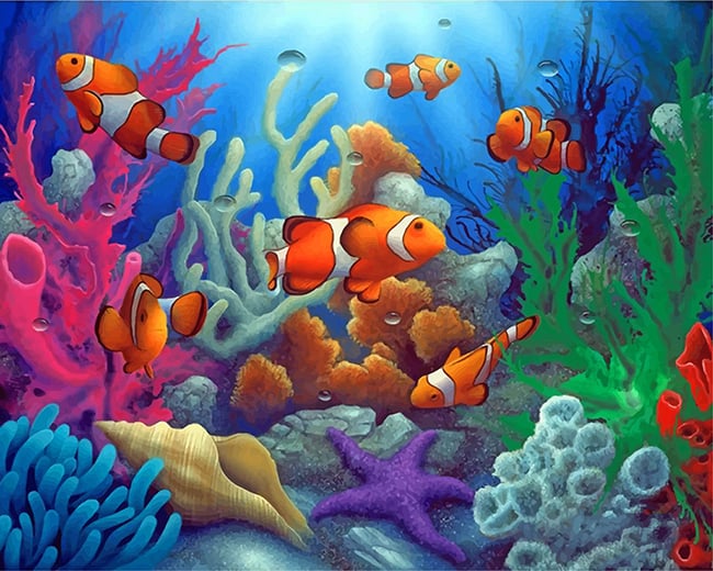Fish In Water Paint By Numbers - Numeral Paint Kit
