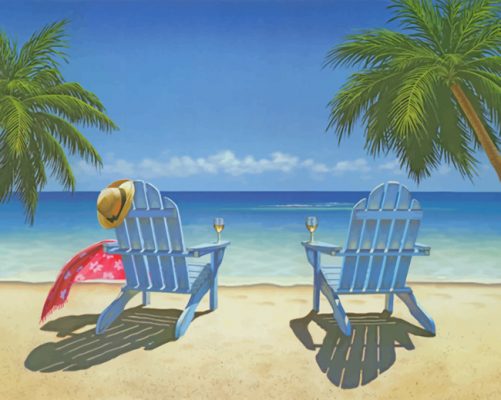 Coastal Beach Chairs paint by number