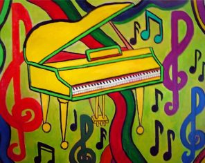 Colorful Piano Art paint by numbers