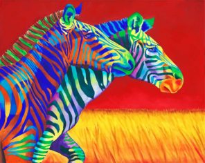 Colorful Zebras paint by numbers