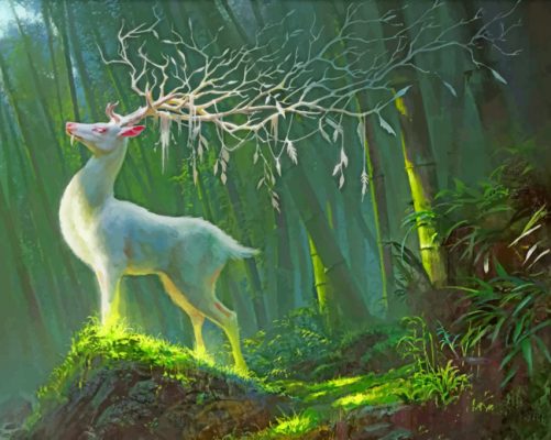 Fantasy White Deer paint by numbers