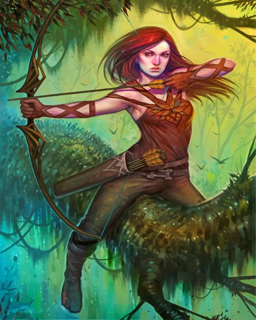 Female Hunter Paint By Numbers - Numeral Paint Kit